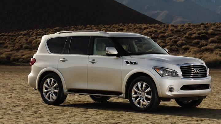 2011 Infiniti QX56 In White Side Pose